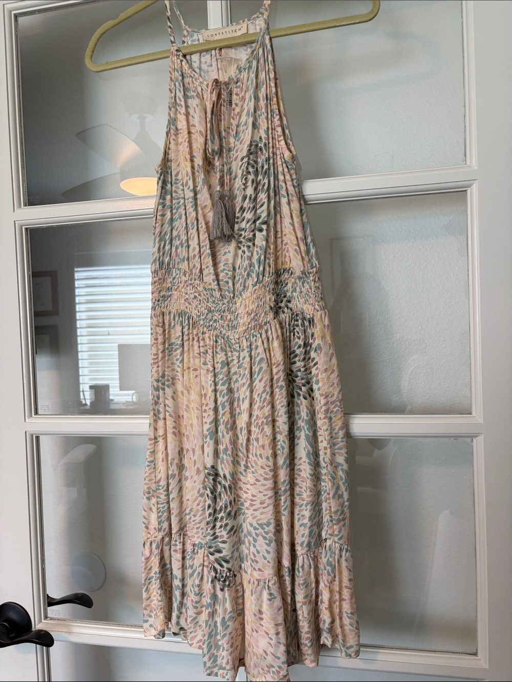 lovestitch Pastel Multi Halter Smocked Maxi Dress